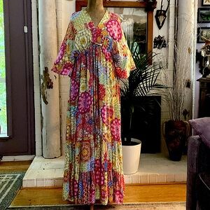 Boho long dress in luscious print!